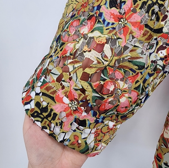 Soft Surroundings Multicolor Boho Lasercut Beaded Ariege‎ Jacket New Med… - Picture 9 of 16